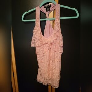 Large Pink Lace Tank Top
